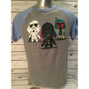 Star Wars Animated Darth Vader Light Saber Storm Trooper Two Tone TShirt T Shirt
